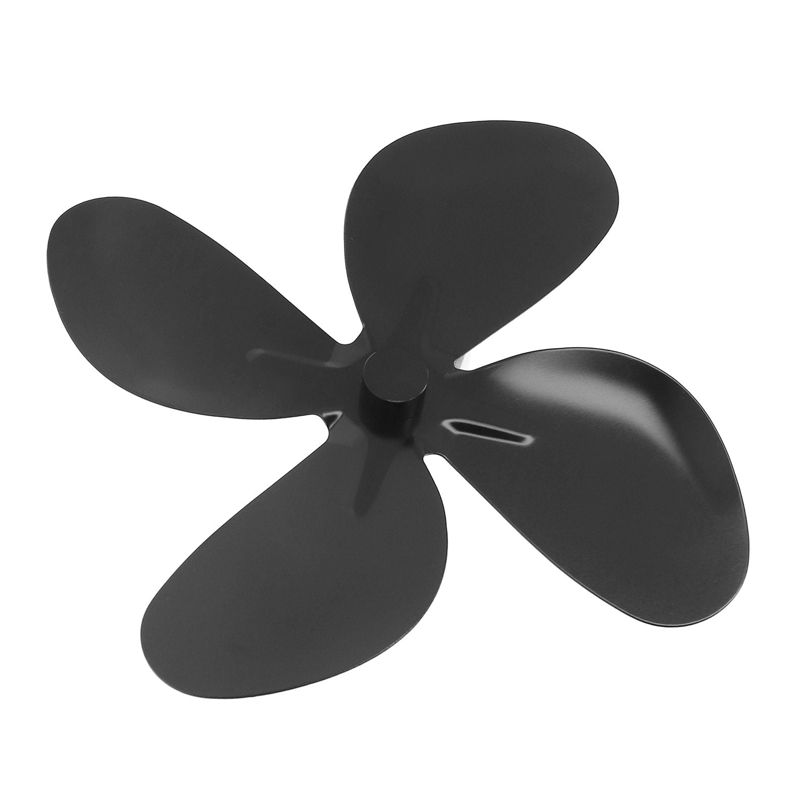 Stove Fan Blade Replacement Aluminum Alloy Fireplace Fan 4 Blades with Hex Wrench Screw Black V1294-YM3113220261911-0421