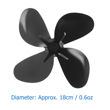 Stove Fan Blade Replacement Aluminum Alloy Fireplace Fan 4 Blades with Hex Wrench Screw Black V1294-YM3113220261911-0421
