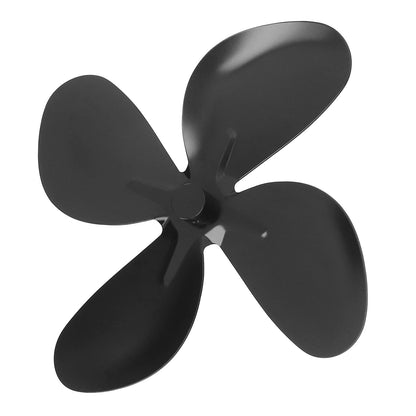 Stove Fan Blade Replacement Aluminum Alloy Fireplace Fan 4 Blades with Hex Wrench Screw Black V1294-YM3113220261911-0421