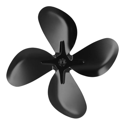 Stove Fan Blade Replacement Aluminum Alloy Fireplace Fan 4 Blades with Hex Wrench Screw Black V1294-YM3113220261911-0421