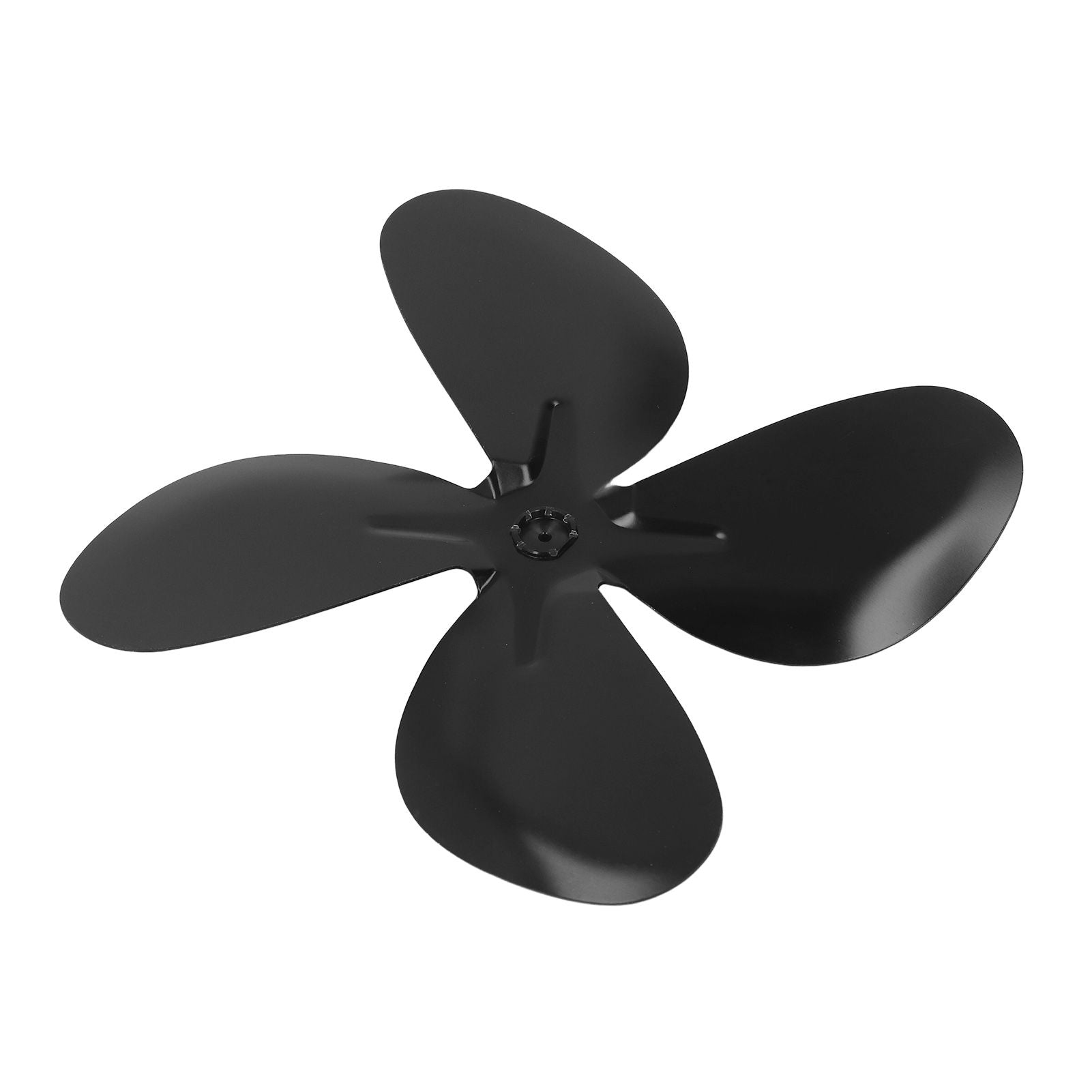 Stove Fan Blade Replacement Aluminum Alloy Fireplace Fan 4 Blades with Hex Wrench Screw Black V1294-YM3113220261911-0421