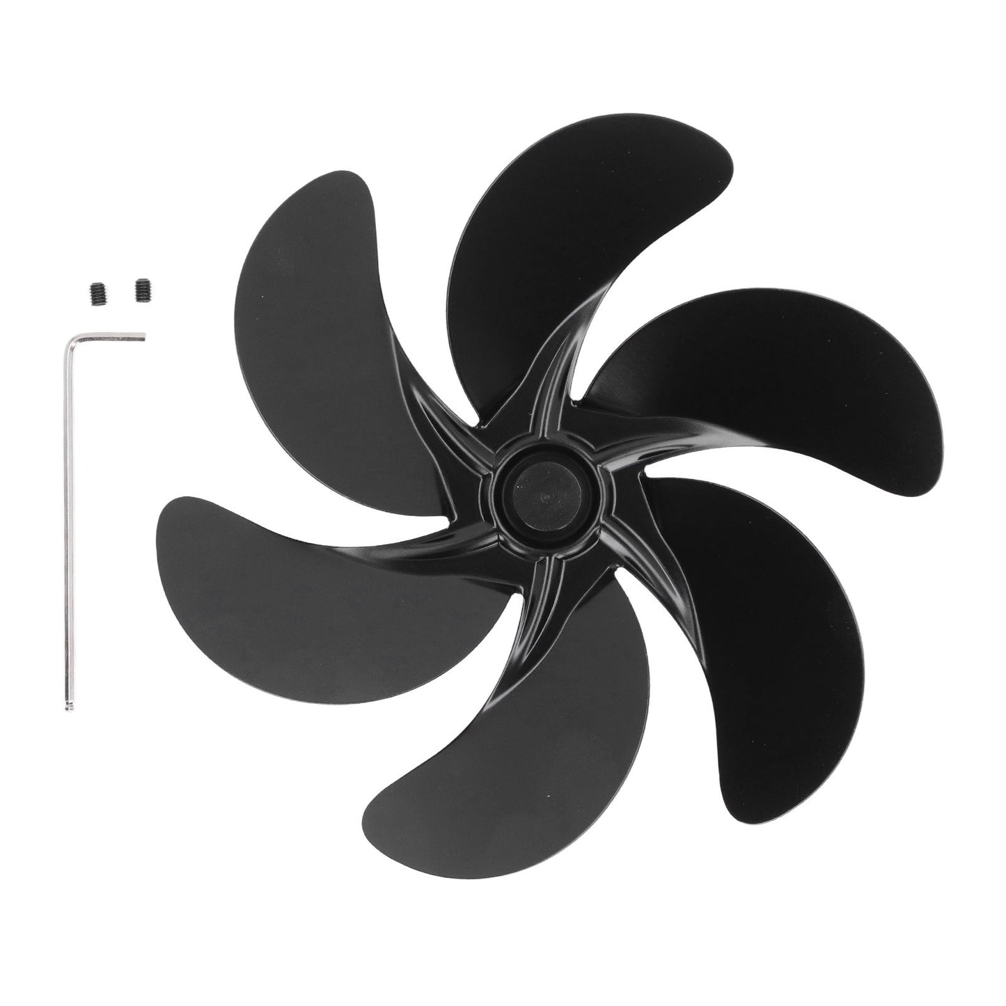 6 Blades Fireplace Fan Blade Replacement Universal Aluminum Alloy Fan Blade Stove Fan Accessories V1294-YM3113220262011-0421