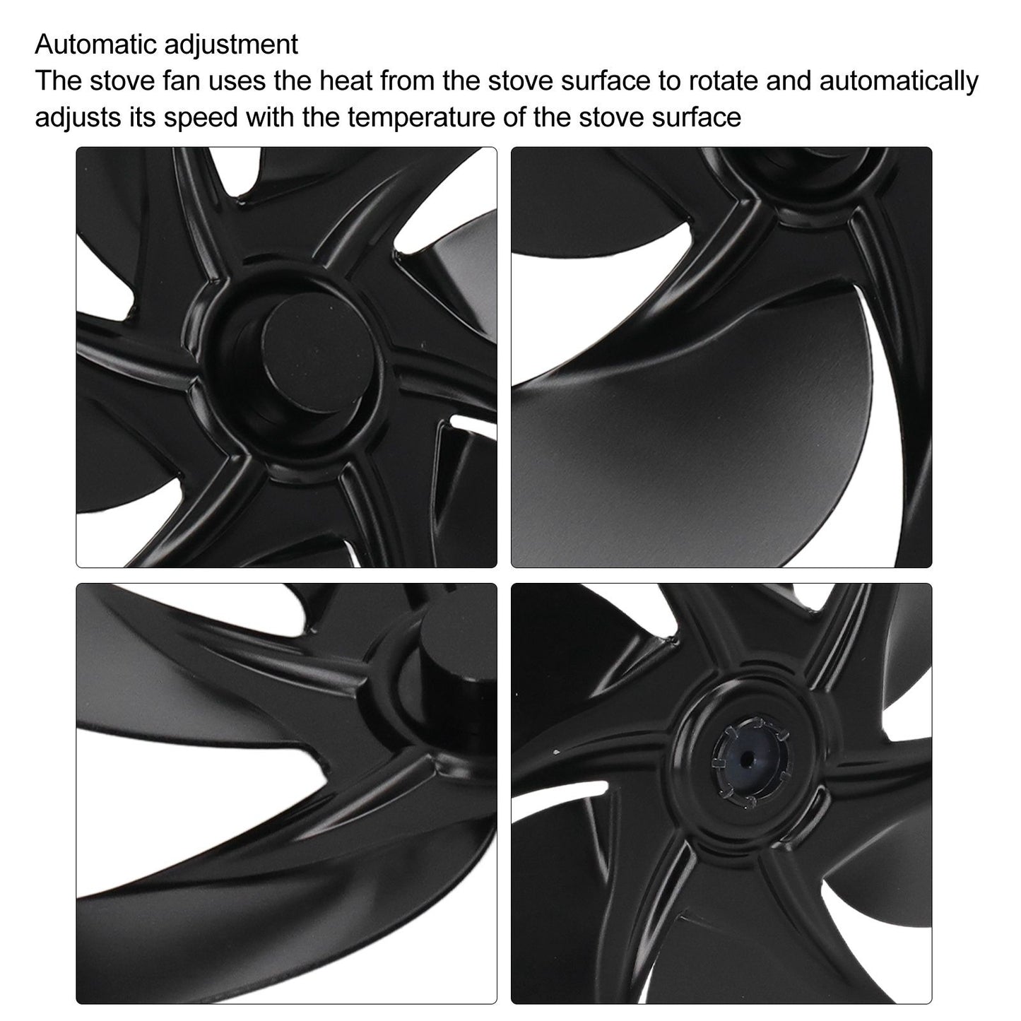 6 Blades Fireplace Fan Blade Replacement Universal Aluminum Alloy Fan Blade Stove Fan Accessories V1294-YM3113220262011-0421