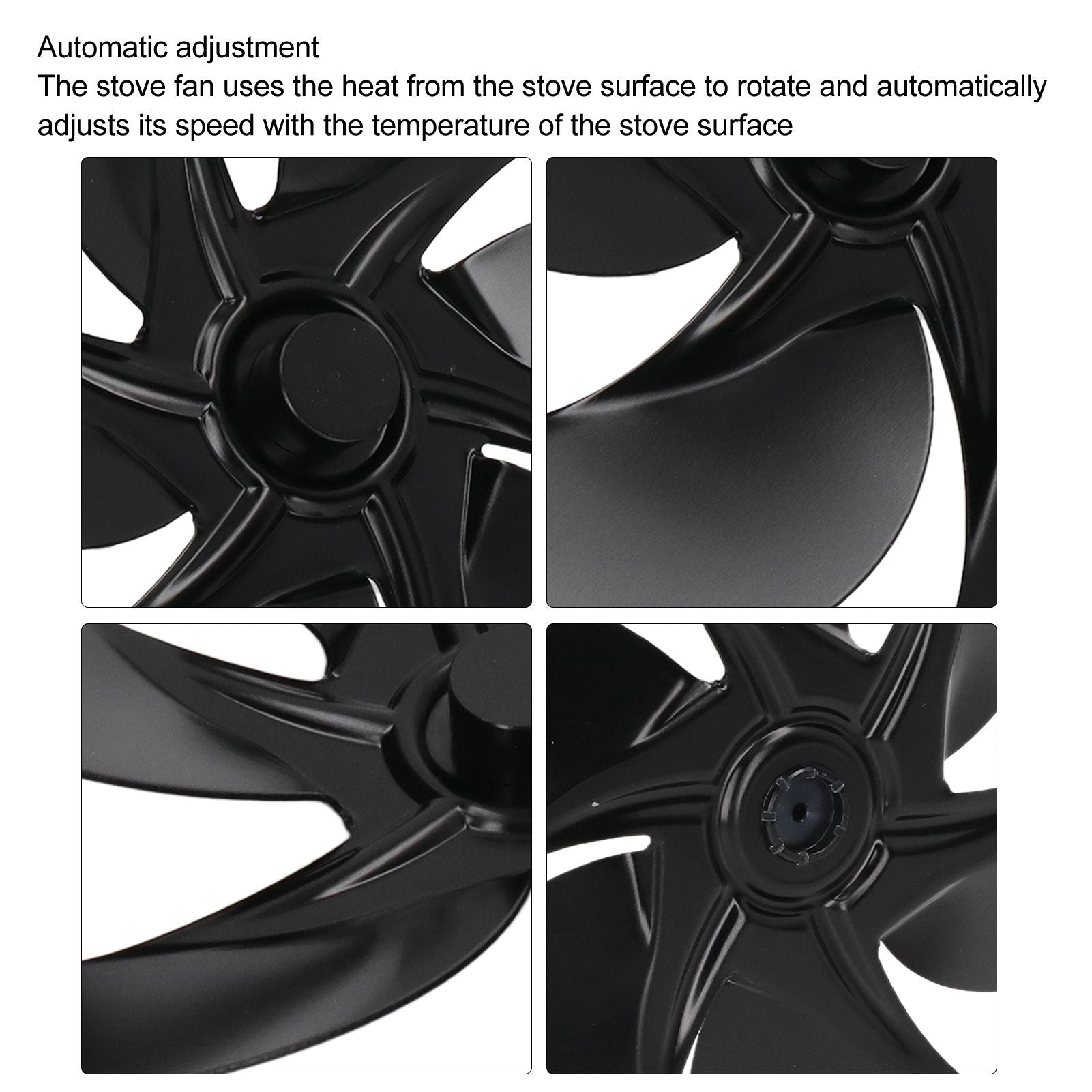 6 Blades Fireplace Fan Blade Replacement Universal Aluminum Alloy Fan Blade Stove Fan Accessories V1294-YM3113220262011-0421