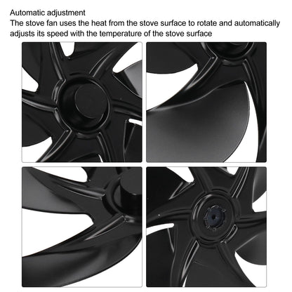 6 Blades Fireplace Fan Blade Replacement Universal Aluminum Alloy Fan Blade Stove Fan Accessories V1294-YM3113220262011-0421