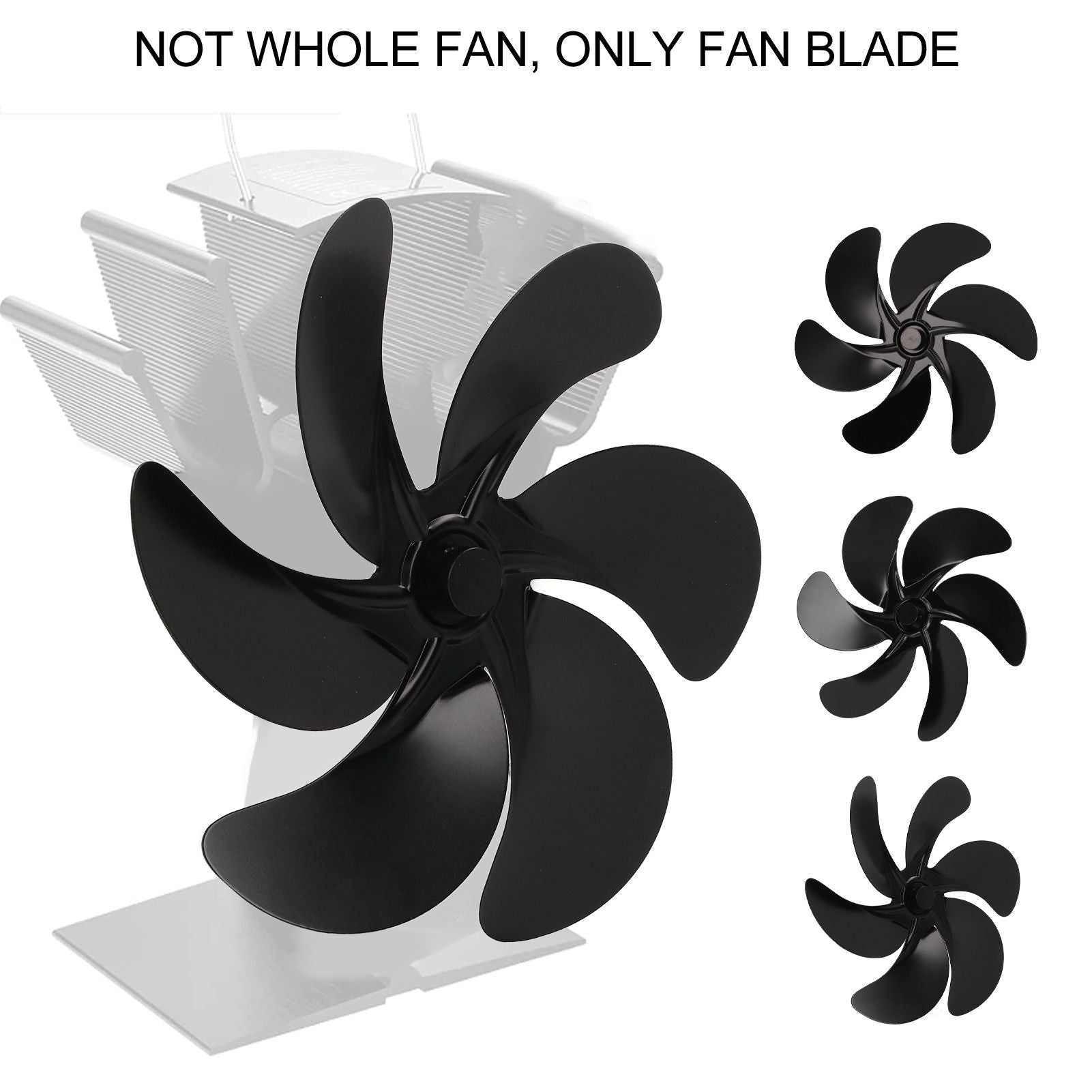 6 Blades Fireplace Fan Blade Replacement Universal Aluminum Alloy Fan Blade Stove Fan Accessories V1294-YM3113220262011-0421