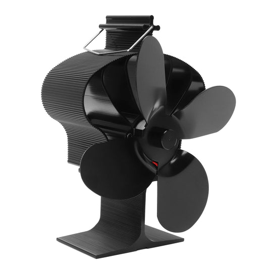 4 Blades Heat Powered Stove Fan High Temperature Resistance Self Starting Fireplace Fan Black Diameter 152mm V1294-YM3113220263311-0421