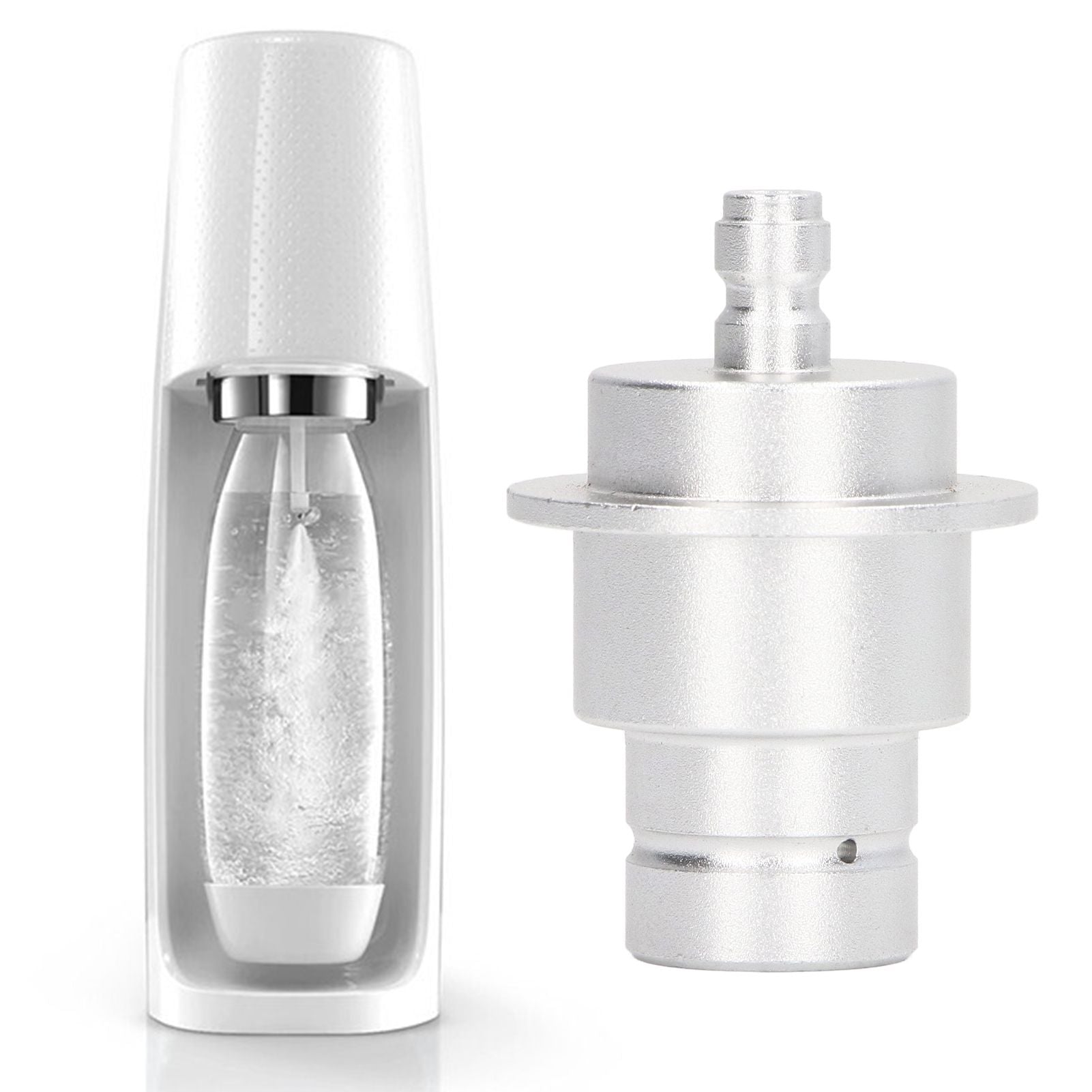 CO2 Adapter for Soda Water for DUO for Terra for Art Soda Maker CO2 Cylinder Silver Male Adapter V1294-YM3113220266011-0421