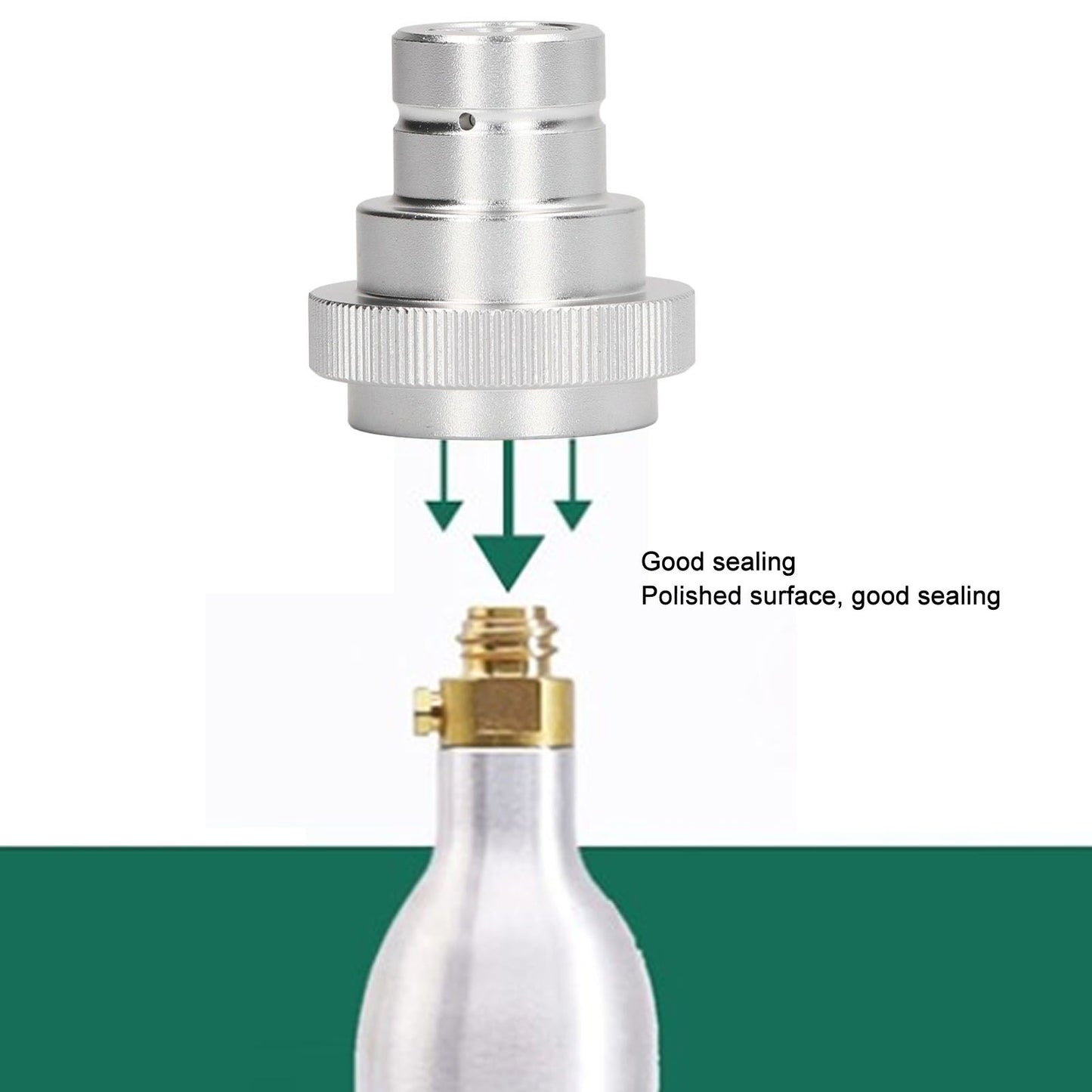 Soda Water Adapter for DUO for Terra for Art Gas Cylinder Inflation Quick Release Conversion Head Silver V1294-YM3113220266511-0421