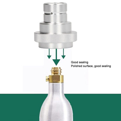 Soda Water Adapter for DUO for Terra for Art Gas Cylinder Inflation Quick Release Conversion Head Silver V1294-YM3113220266511-0421