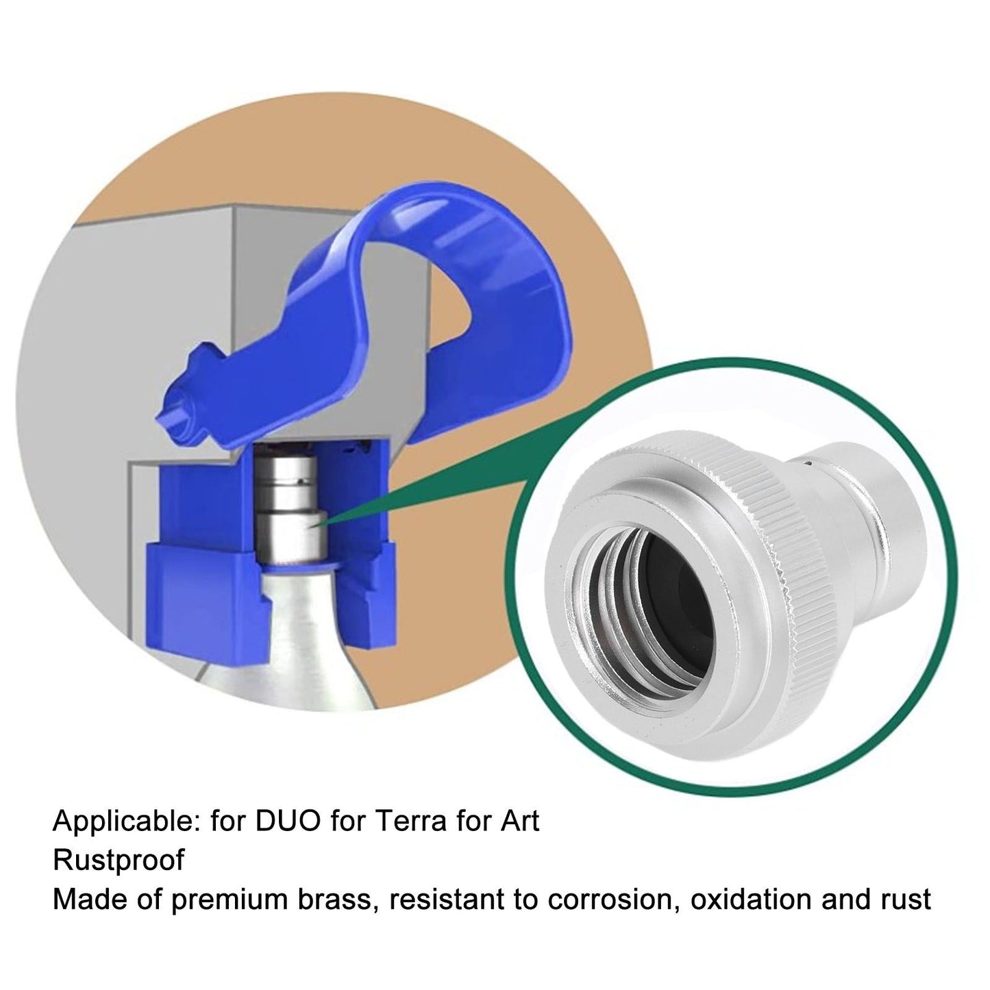 Soda Water Adapter for DUO for Terra for Art Gas Cylinder Inflation Quick Release Conversion Head Silver V1294-YM3113220266511-0421
