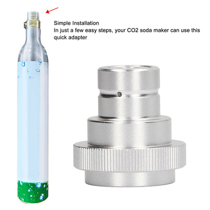 Soda Water Adapter for DUO for Terra for Art Gas Cylinder Inflation Quick Release Conversion Head Silver V1294-YM3113220266511-0421