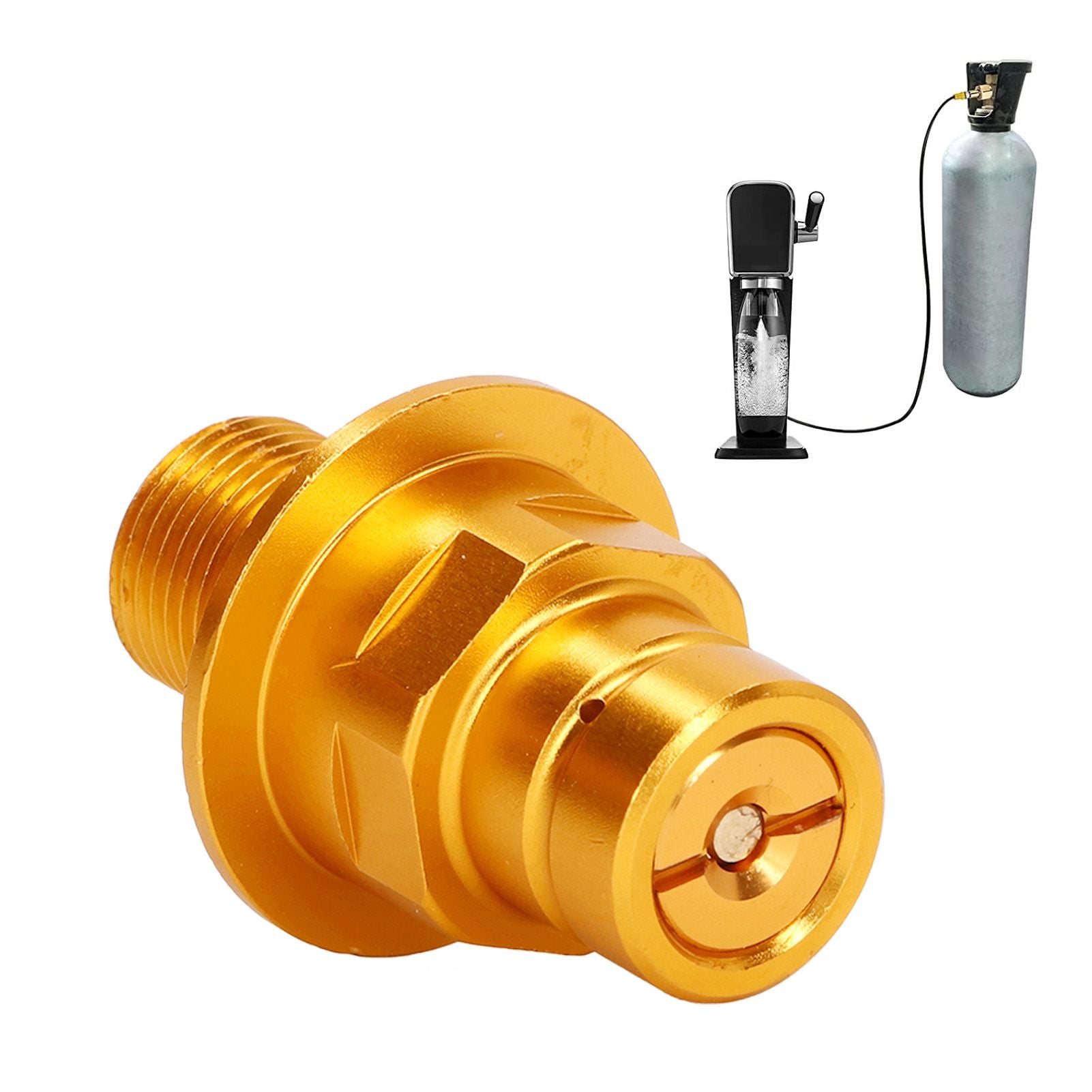 CO2 Adapater Copper Soda Machine Connector Adapter for Terra for Art Quick Connect Machines Gold M18x1.5 V1294-YM3113220266911-0421