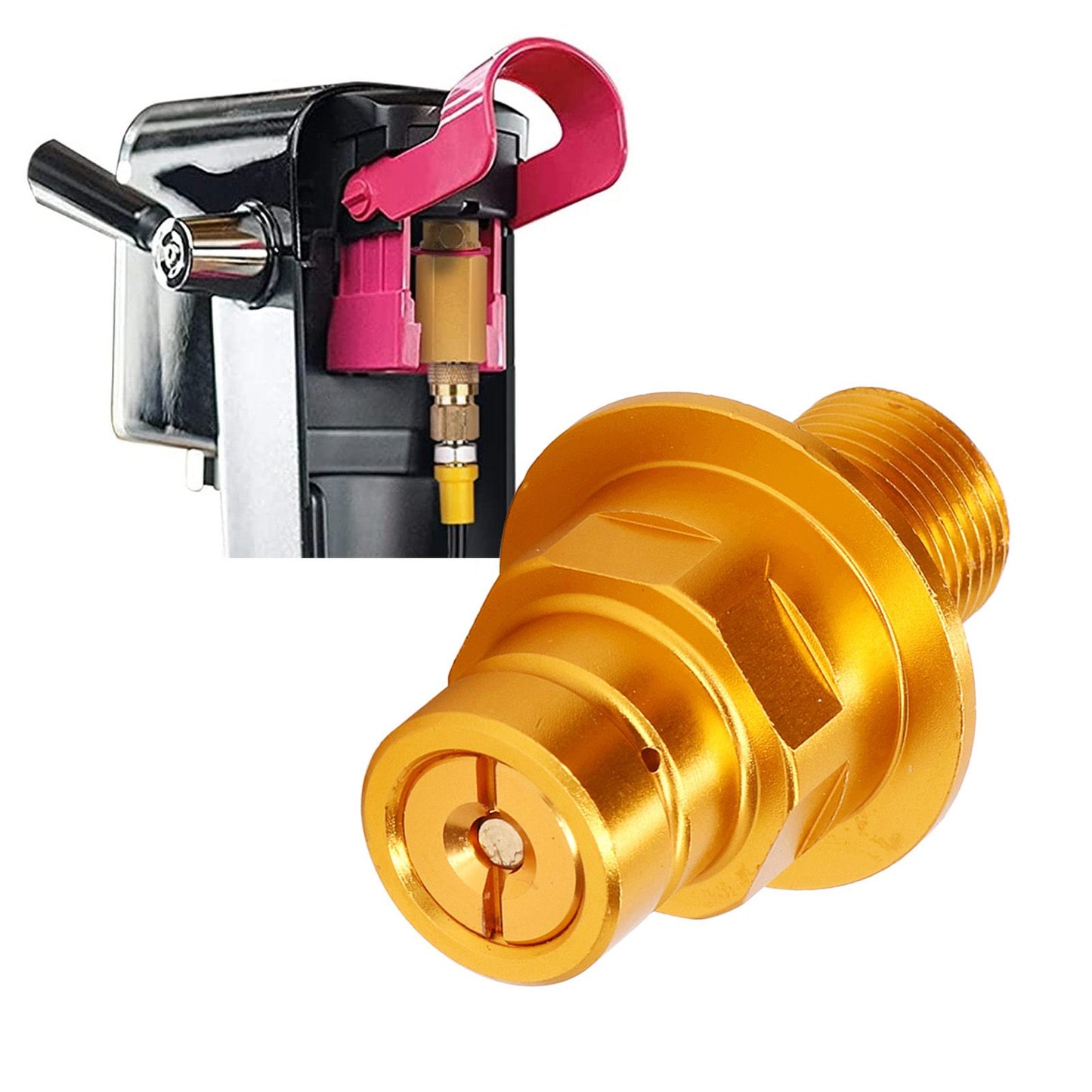 CO2 Adapater Copper Soda Machine Connector Adapter for Terra for Art Quick Connect Machines Gold M18x1.5 V1294-YM3113220266911-0421