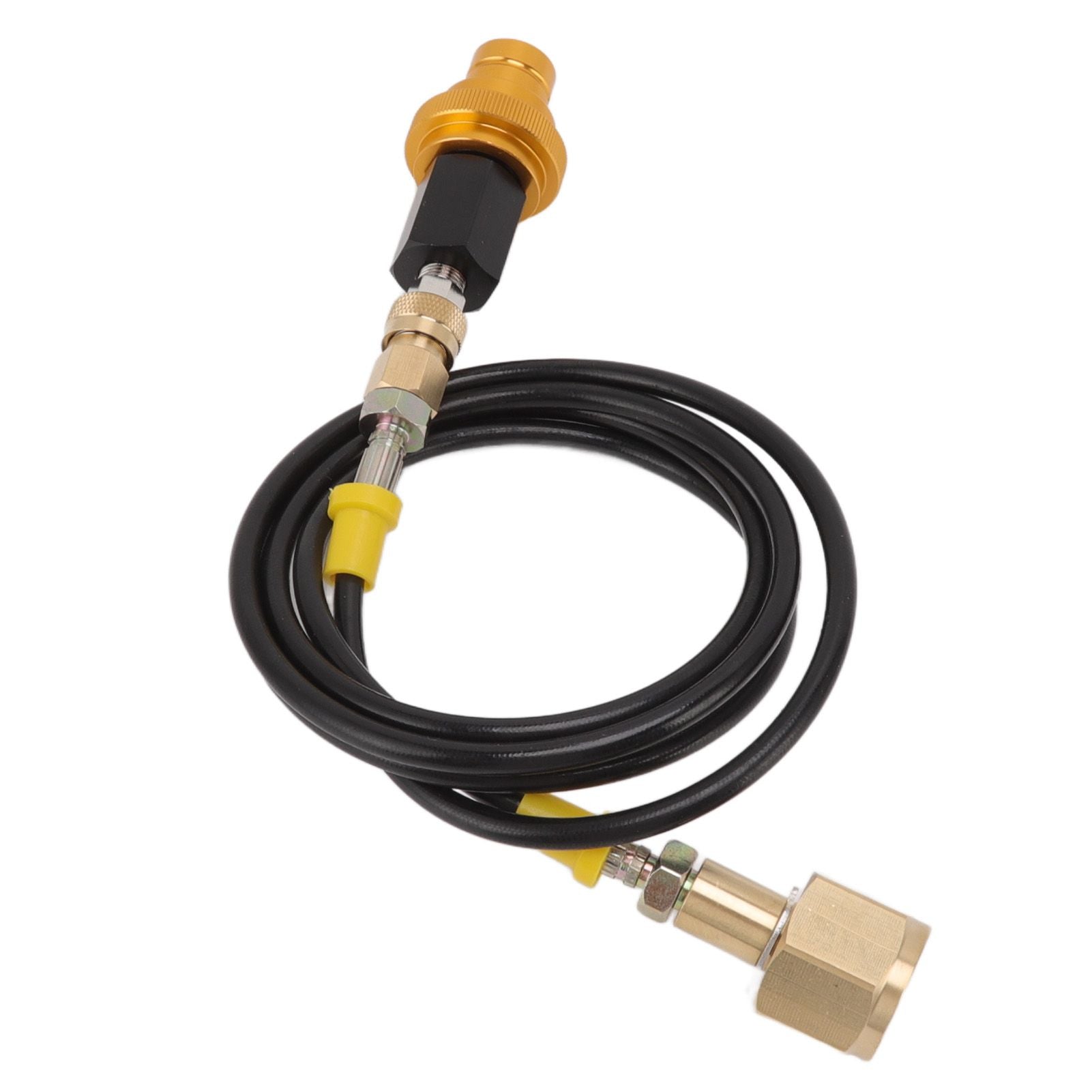 Soda Machine Adapter Hose Kit 1.5m Black Soda Adapter Hose with Gold Quick Adapter CO2 Tank Refill Adapter V1294-YM3113220267711-0421