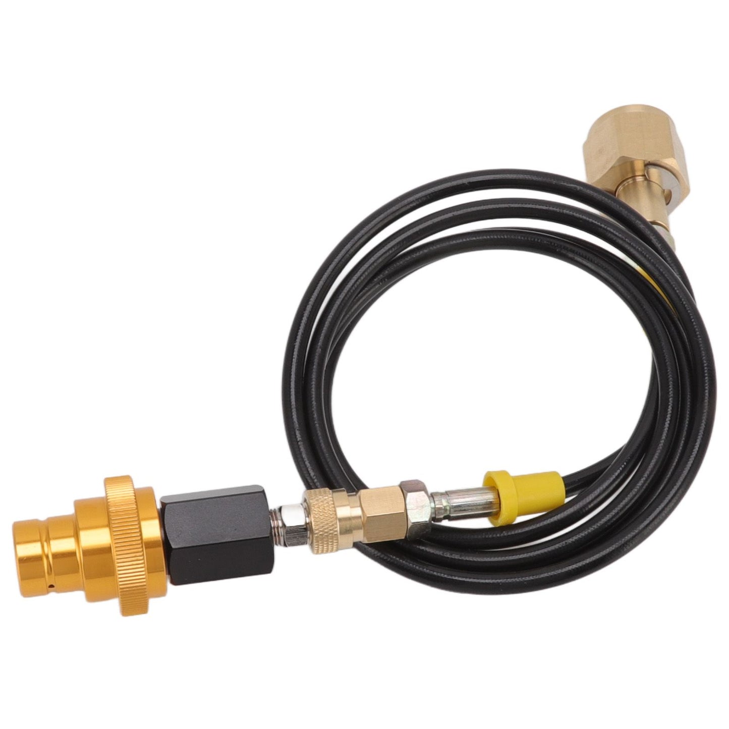 Soda Machine Adapter Hose Kit 1.5m Black Soda Adapter Hose with Gold Quick Adapter CO2 Tank Refill Adapter V1294-YM3113220267711-0421