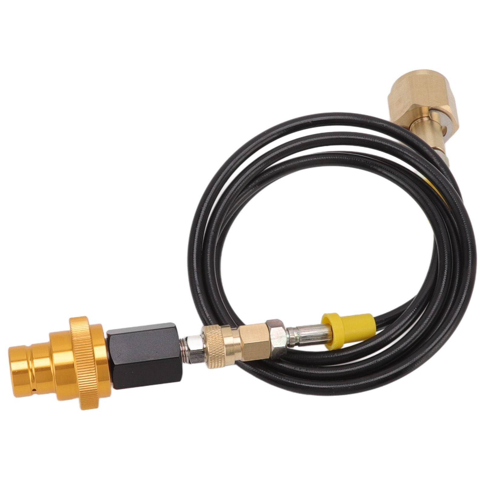 Soda Machine Adapter Hose Kit 1.5m Black Soda Adapter Hose with Gold Quick Adapter CO2 Tank Refill Adapter V1294-YM3113220267711-0421