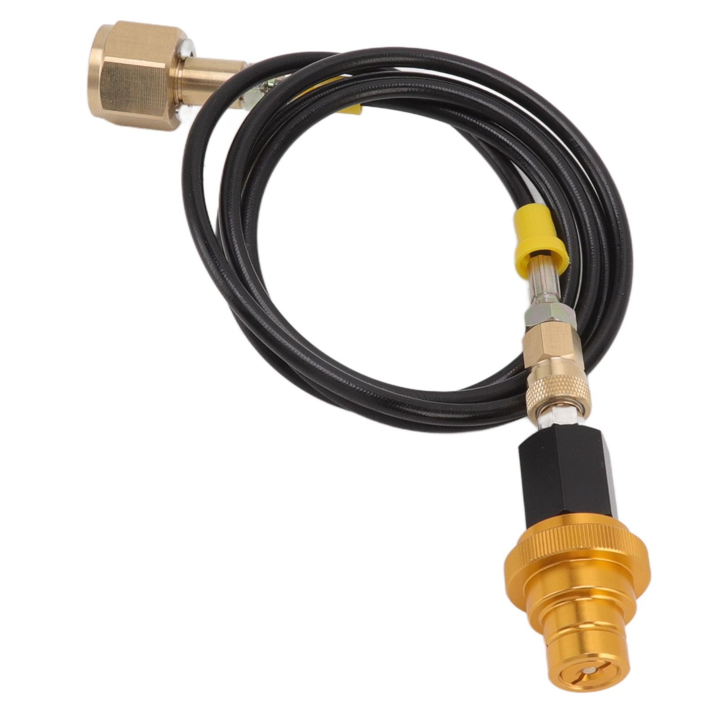 Soda Machine Adapter Hose Kit 1.5m Black Soda Adapter Hose with Gold Quick Adapter CO2 Tank Refill Adapter V1294-YM3113220267711-0421