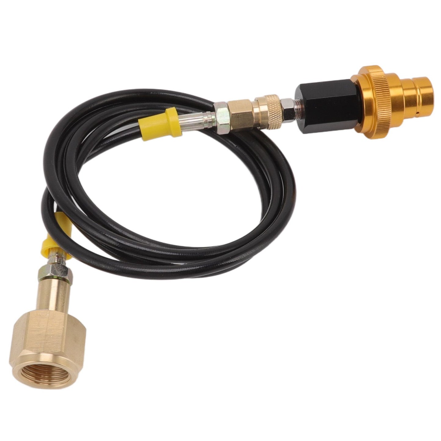 Soda Machine Adapter Hose Kit 1.5m Black Soda Adapter Hose with Gold Quick Adapter CO2 Tank Refill Adapter V1294-YM3113220267711-0421