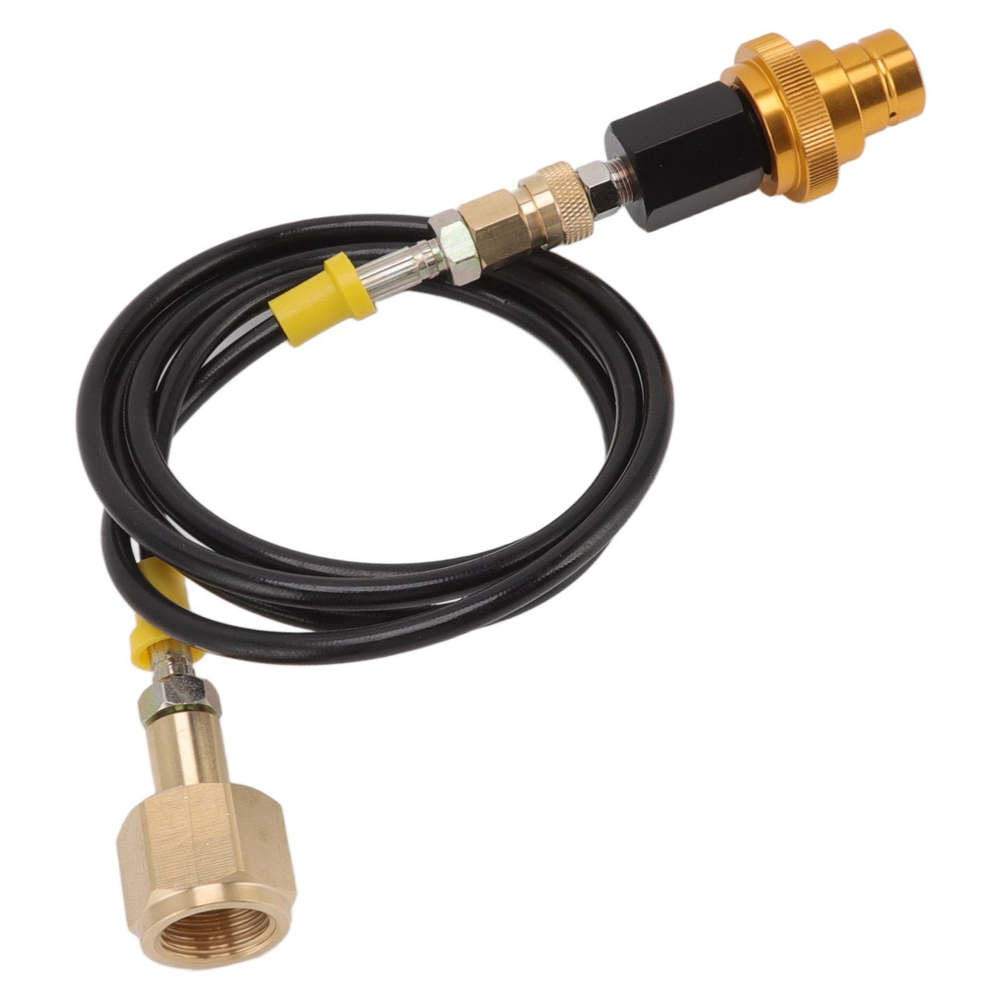 Soda Machine Adapter Hose Kit 1.5m Black Soda Adapter Hose with Gold Quick Adapter CO2 Tank Refill Adapter V1294-YM3113220267711-0421