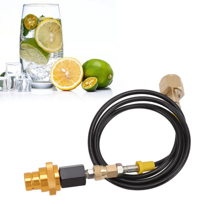 Soda Machine Adapter Hose Kit 1.5m Black Soda Adapter Hose with Gold Quick Adapter CO2 Tank Refill Adapter V1294-YM3113220267711-0421