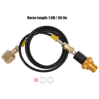 Soda Machine Adapter Hose Kit 1.5m Black Soda Adapter Hose with Gold Quick Adapter CO2 Tank Refill Adapter V1294-YM3113220267711-0421