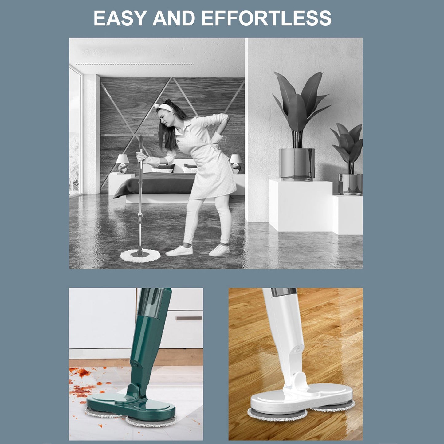 Multifunctional Electric Floor Mop USB Charging Cordless Electric Mop for Floor Cleaning V1294-YM3113220267811-0421