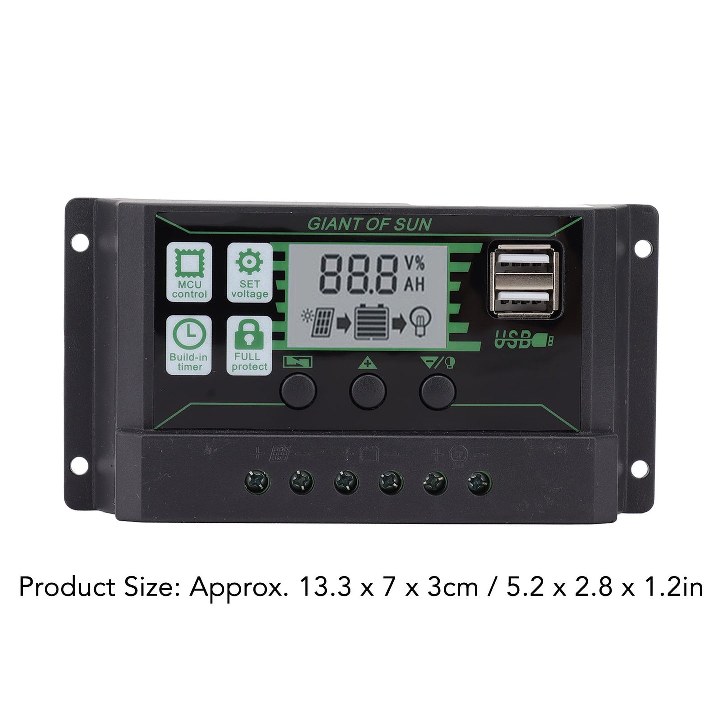 Solar Charge Controller Dual USB Automatic Identification PWM PV Panel Charger for Industry 5V 100A V1294-YM3114220081312-0421