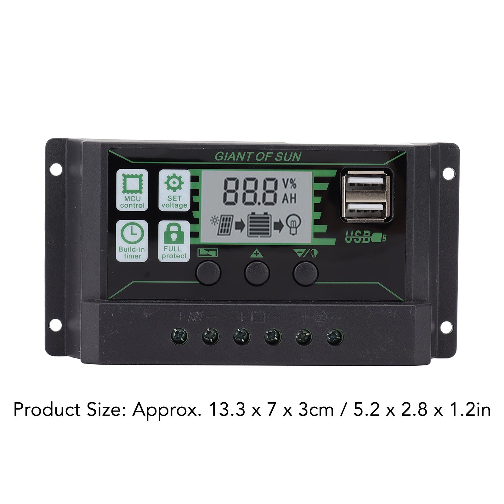 Solar Charge Controller Dual USB Automatic Identification PWM PV Panel Charger for Industry 5V 100A V1294-YM3114220081312-0421