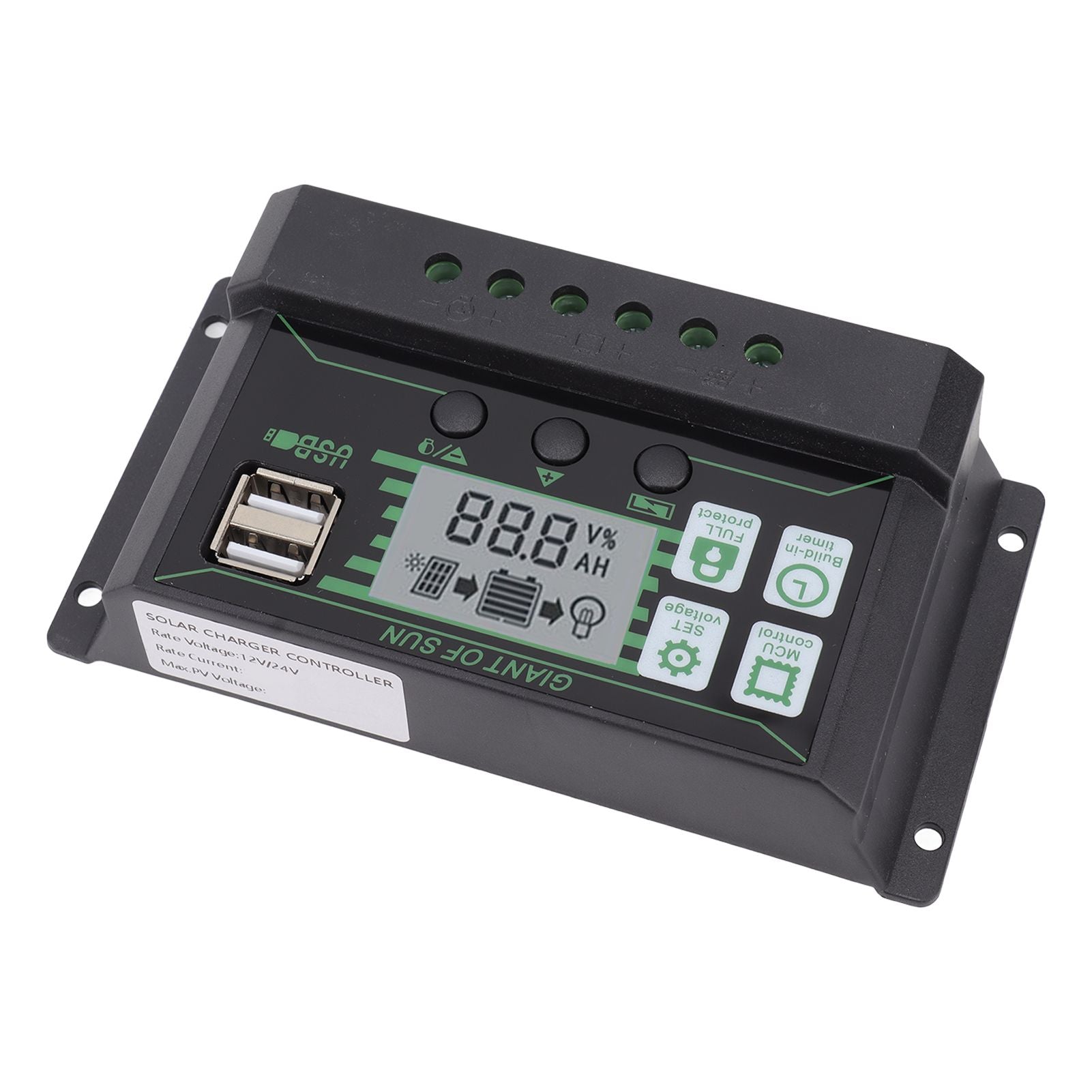 Solar Charge Controller Dual USB Automatic Identification PWM PV Panel Charger for Industry 5V 100A V1294-YM3114220081312-0421