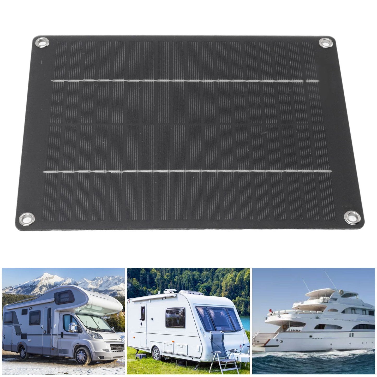 Solar Panel 10W Portable Compact Thin Waterproof Flexible Solar Charging Panel for Car Home Boat 23x17cm V1294-YM3114220081411-0421