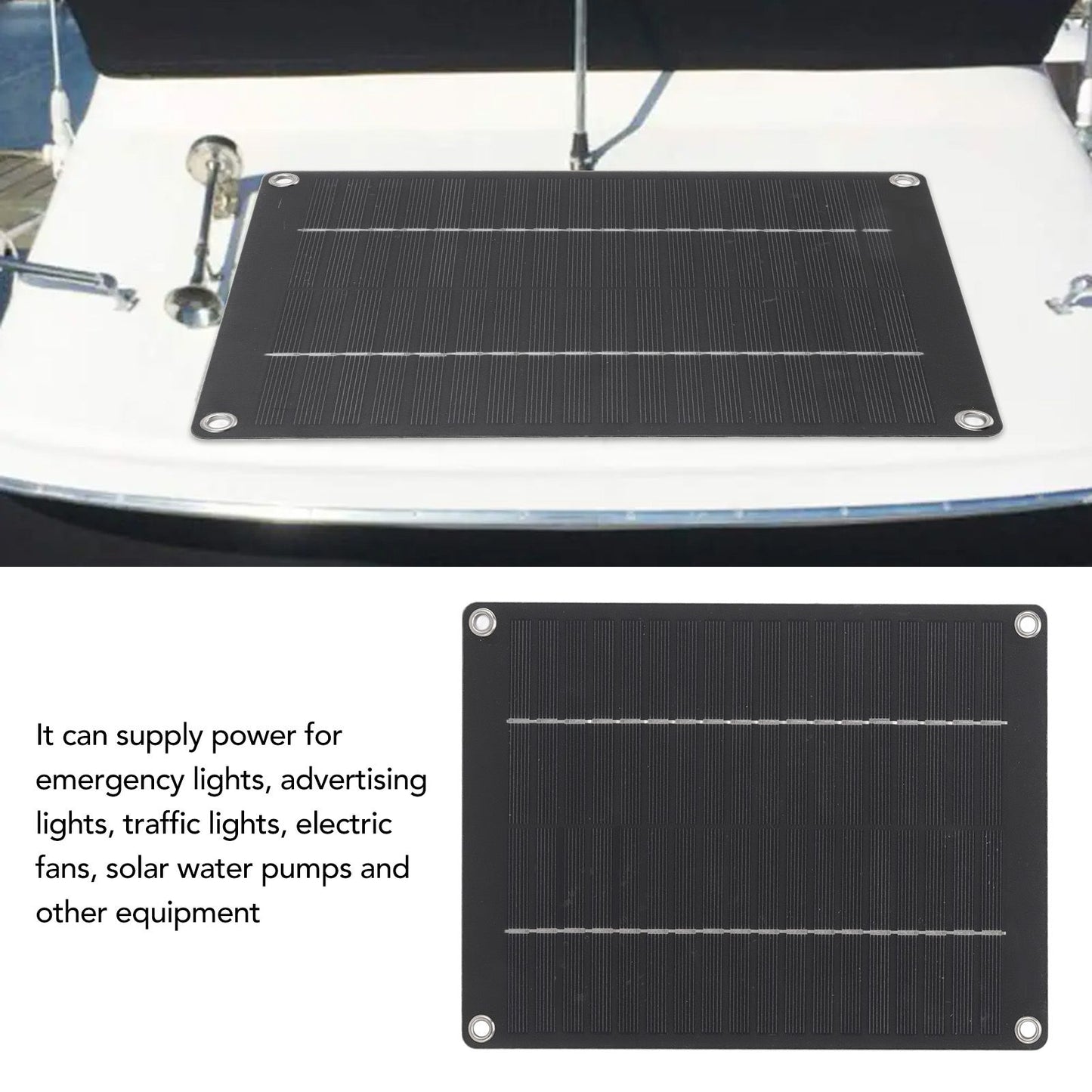 Solar Panel 10W Portable Compact Thin Waterproof Flexible Solar Charging Panel for Car Home Boat 23x17cm V1294-YM3114220081411-0421