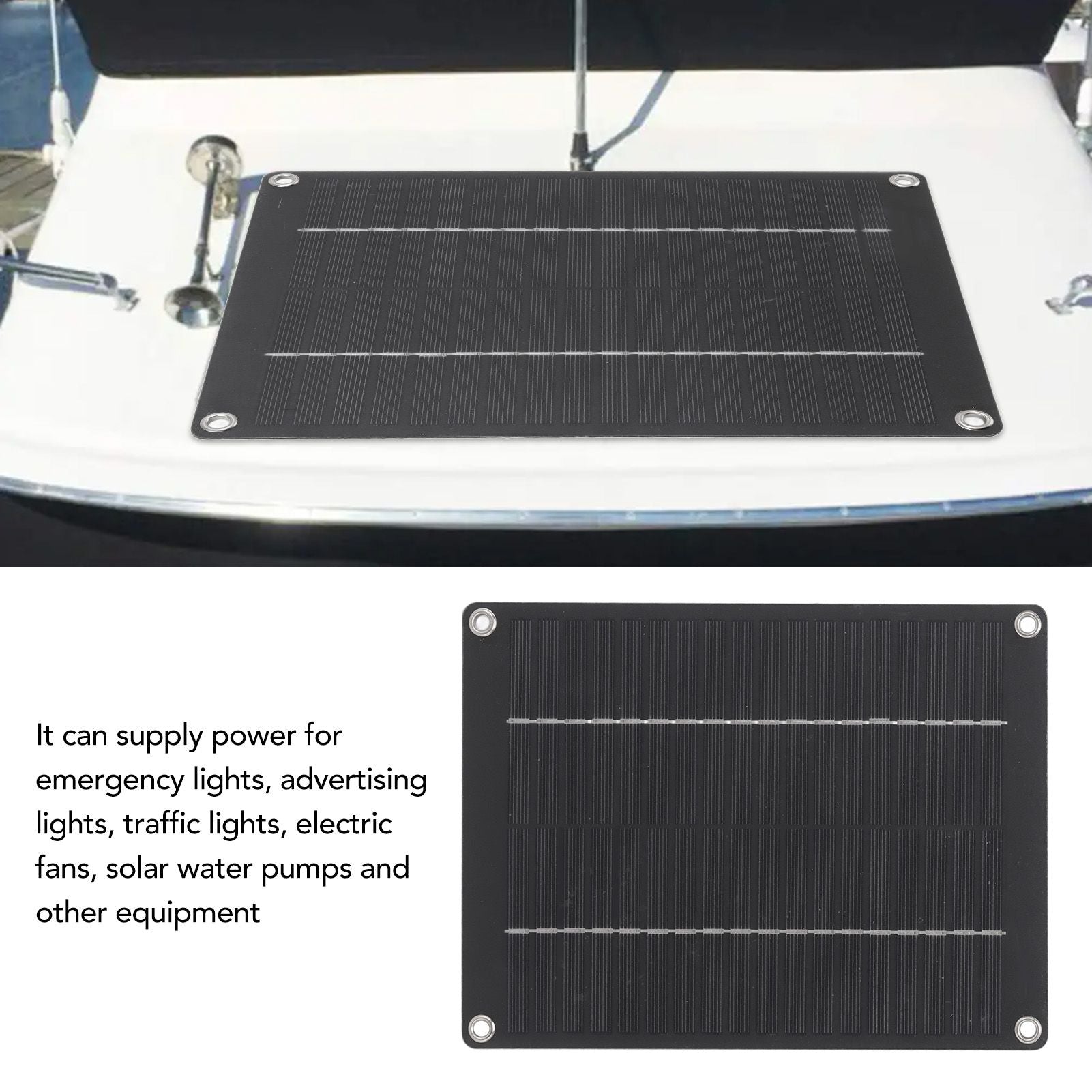 Solar Panel 10W Portable Compact Thin Waterproof Flexible Solar Charging Panel for Car Home Boat 23x17cm V1294-YM3114220081411-0421