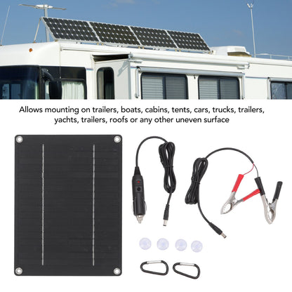 Solar Panel 10W Portable Compact Thin Waterproof Flexible Solar Charging Panel for Car Home Boat 23x17cm V1294-YM3114220081411-0421