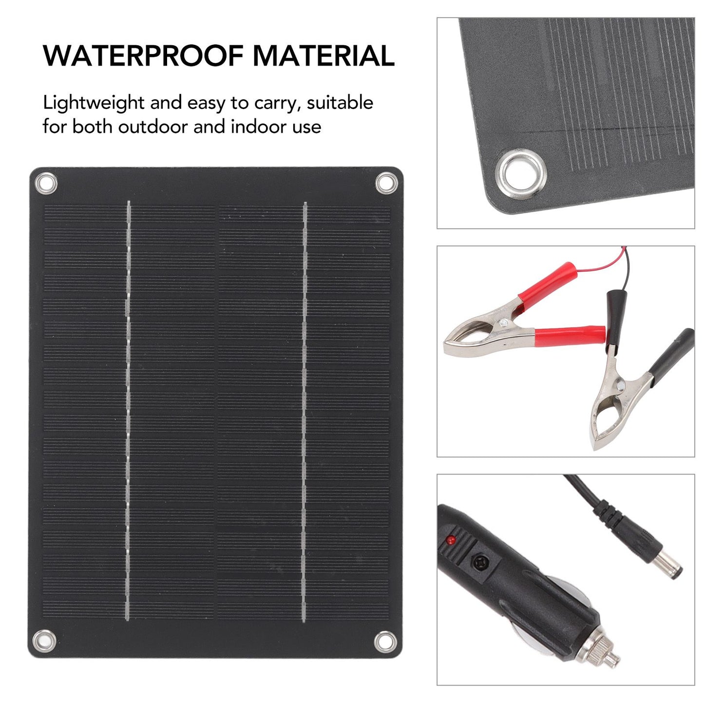 Solar Panel 10W Portable Compact Thin Waterproof Flexible Solar Charging Panel for Car Home Boat 23x17cm V1294-YM3114220081411-0421