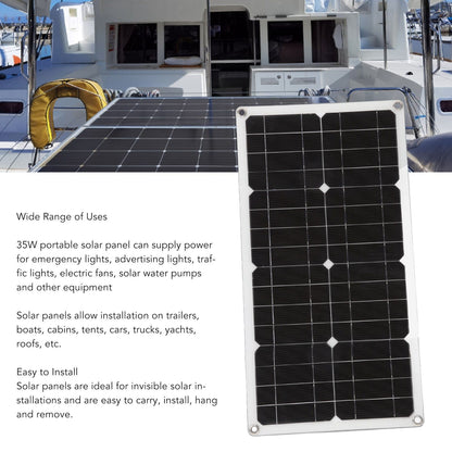 35W Solar Panel Portable USB Solar Panel Charger with Lightweight Thin Design for Vehicles Boats V1294-YM3114220081711-0421