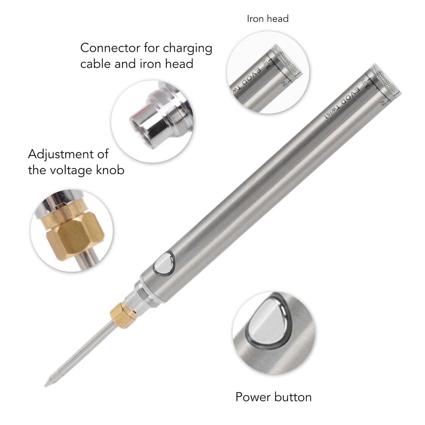 Wireless Charging Welding Pen Rechargeable Soldering Iron Tip Tool with 510 Interface Silver V1294-YM3114220082712-0421