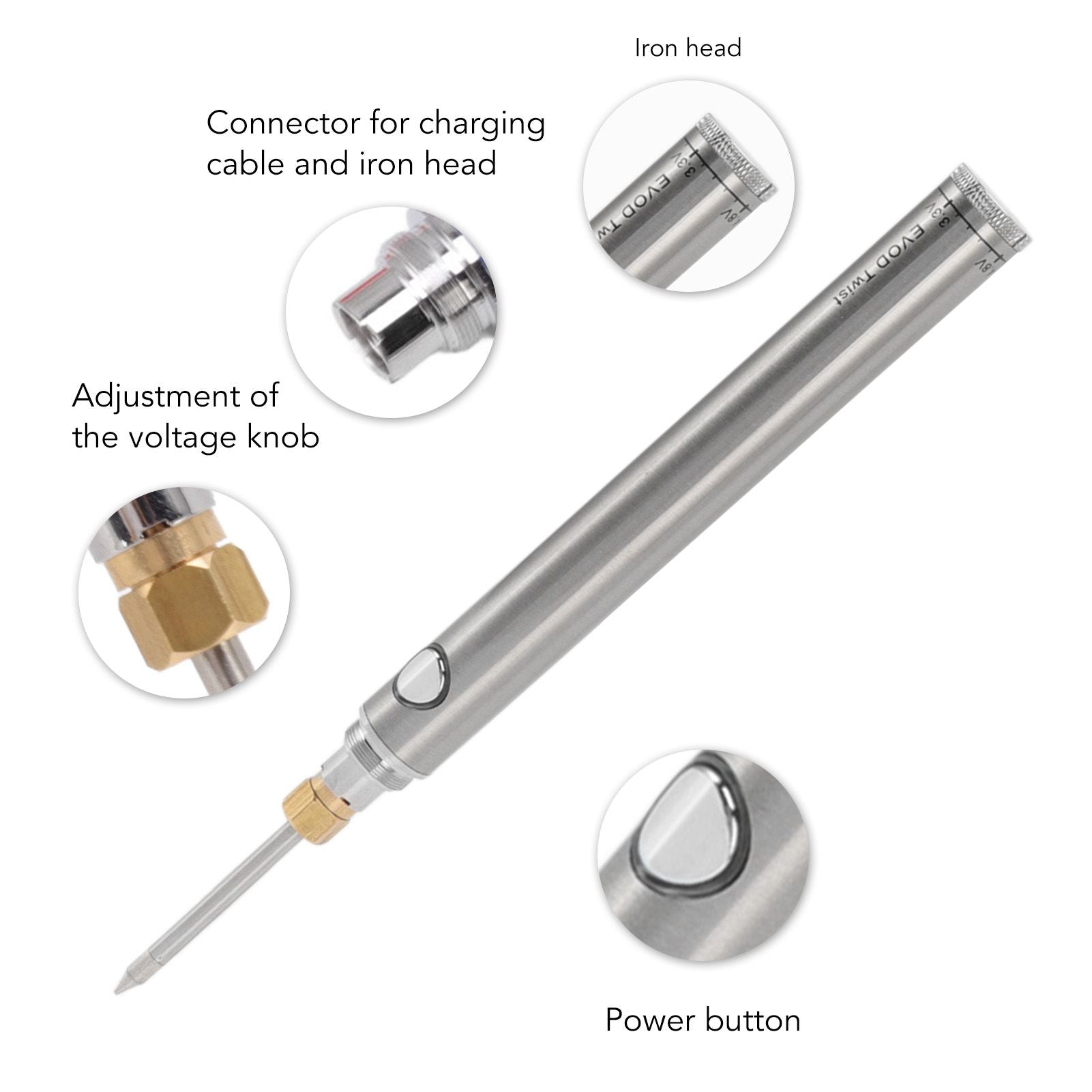 Wireless Charging Welding Pen Rechargeable Soldering Iron Tip Tool with 510 Interface Silver V1294-YM3114220082712-0421