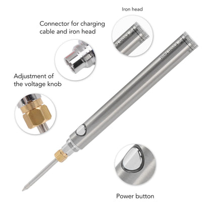 Wireless Charging Welding Pen Rechargeable Soldering Iron Tip Tool with 510 Interface Silver V1294-YM3114220082712-0421