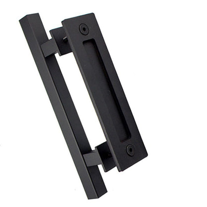 Sliding Barn Door Handle Flat Back Plate Double Sided Rectangular Black Door Pull Handle V1294-YM3114220084011-0421