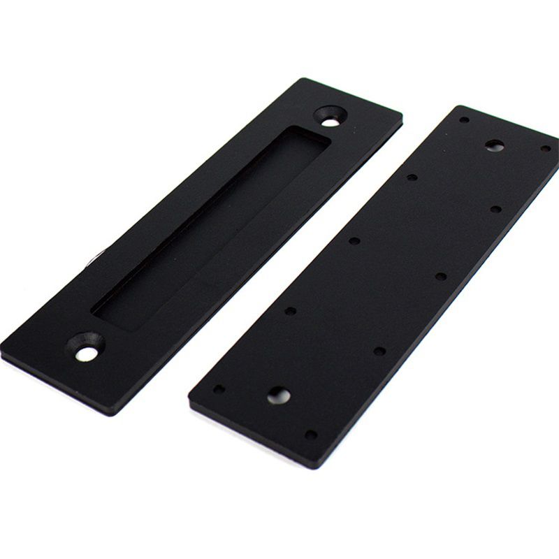 Sliding Barn Door Handle Flat Back Plate Double Sided Rectangular Black Door Pull Handle V1294-YM3114220084011-0421