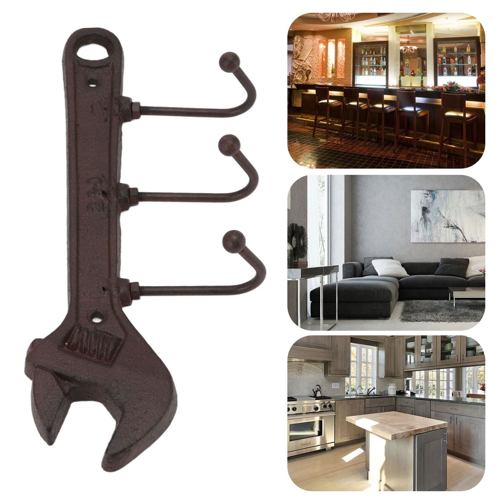 Industrial Style Hook Innovative Wall Decorative Cast Iron Hooks Clothes Hanger Pendant for Bar Entryway V1294-YM3114220084912-0421