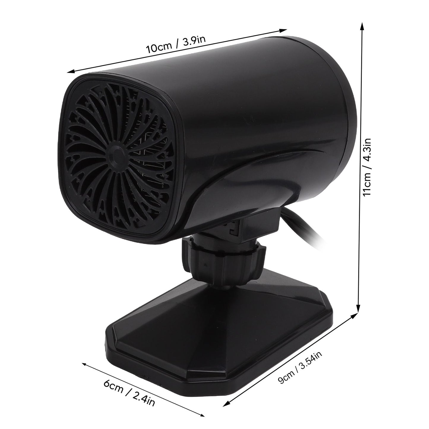 Car Heater Fan 2 in 1 Cooling Heating Car Fan Portable Windshield Defroster Defogger Black 12V V1294-YM3114220085312-0421