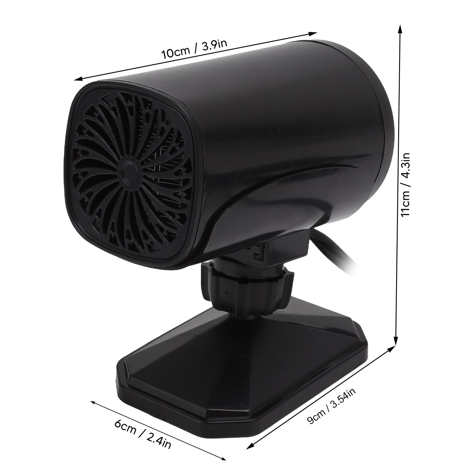 Car Heater Fan 2 in 1 Cooling Heating Car Fan Portable Windshield Defroster Defogger Black 12V V1294-YM3114220085312-0421