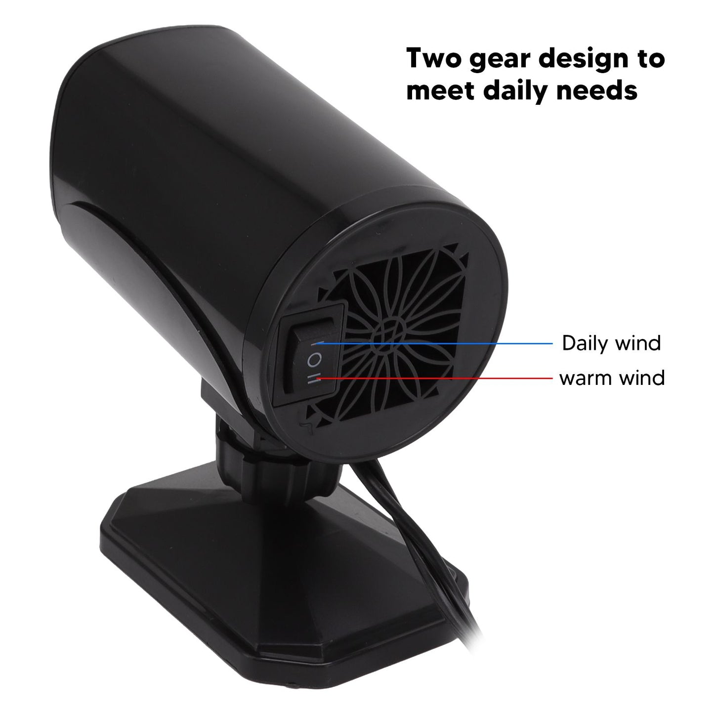 Car Heater Fan 2 in 1 Cooling Heating Car Fan Portable Windshield Defroster Defogger Black 12V V1294-YM3114220085312-0421