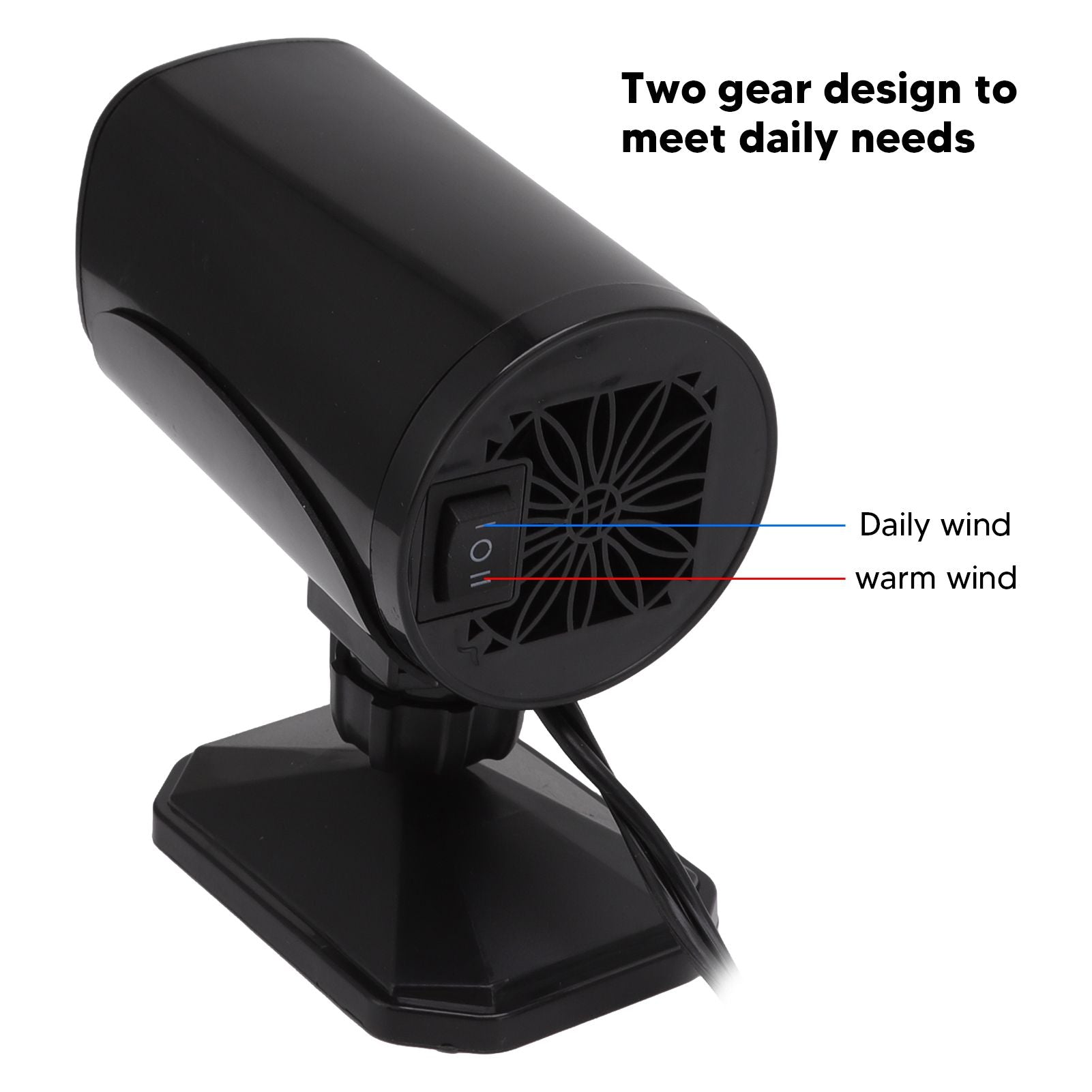 Car Heater Fan 2 in 1 Cooling Heating Car Fan Portable Windshield Defroster Defogger Black 12V V1294-YM3114220085312-0421