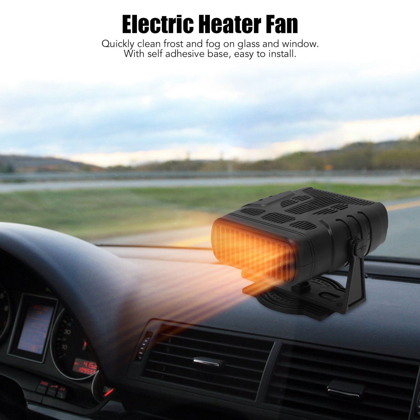 Car Heater Dual Use 2 Modes Angle Adjustment Fireproof Car Demister Defroster for Cleaning Windshield Window V1294-YM3114220085411-0421