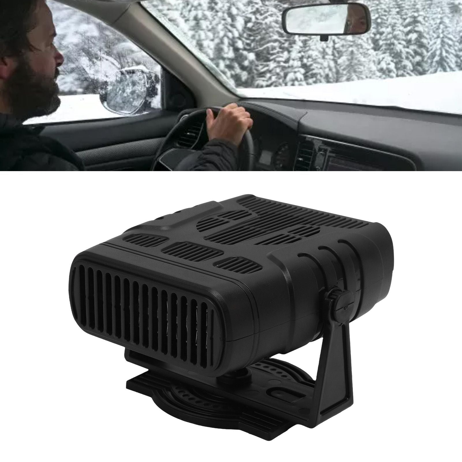 Car Heater Dual Use 2 Modes Angle Adjustment Fireproof Car Demister Defroster for Cleaning Windshield Window V1294-YM3114220085412-0421