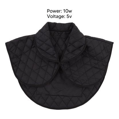 Shoulder Heating Pad Cold Proof Polyester Fiber USB Power Supply Unisex Electric Heated Shawl for Winter Black V1294-YM3114220085611-0421