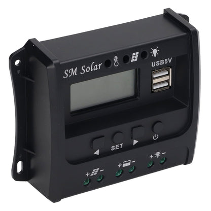 Solar Panel Controller 3 Stage PWM Charging Intelligent Microcontroller ABS Aluminum Plate 12V 24V Solar V1294-YM3114220088011-0421
